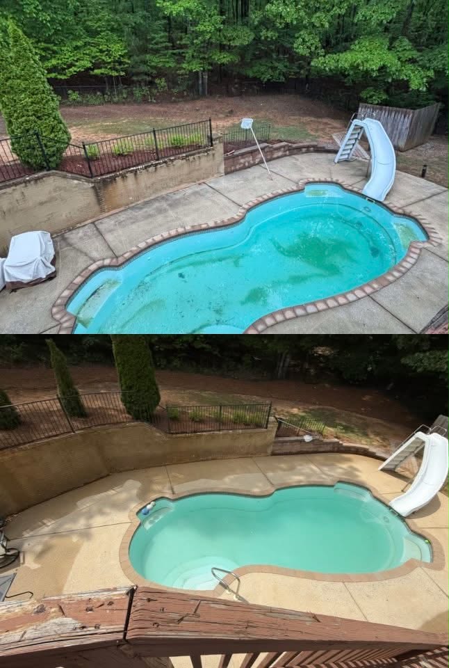 Pool Deck before and after